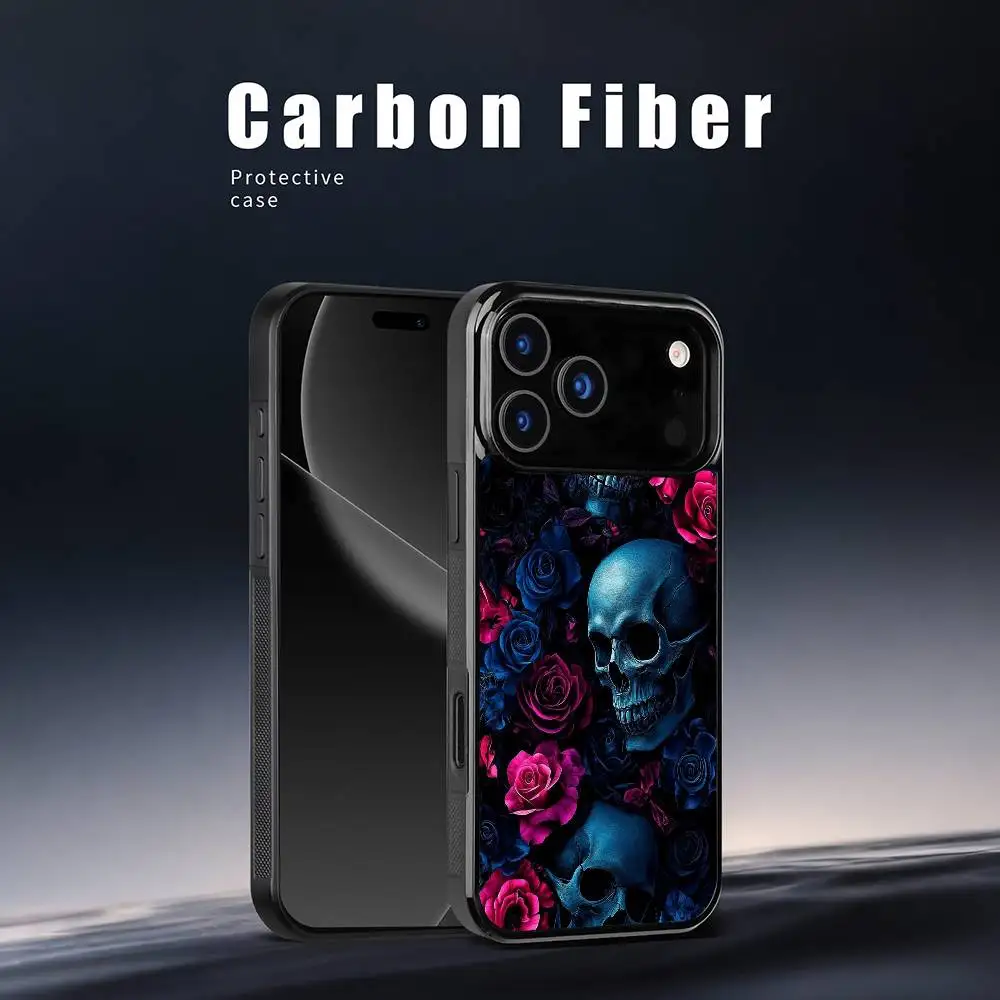 

Classic Horror Game Skull Phone Case For iPhone 17 16 15 14 13 12 11 Pro Max Mini Plus Hard Mirror Funda