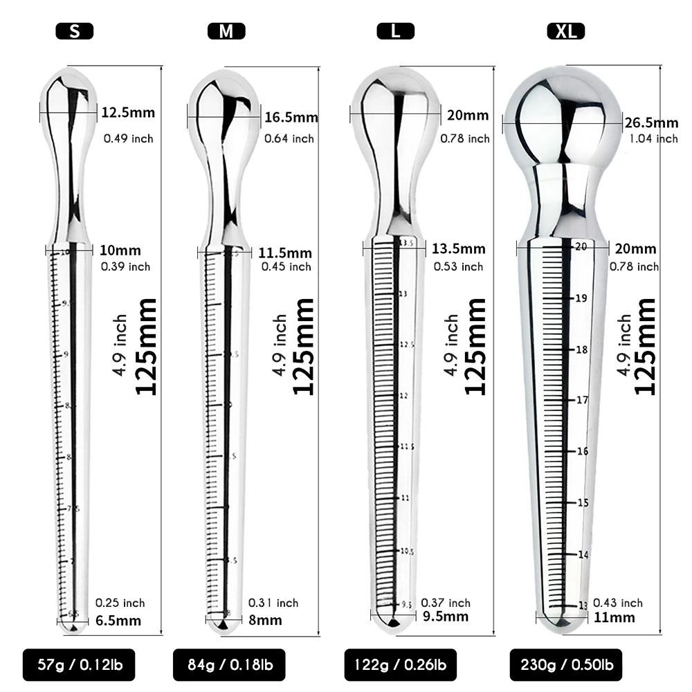 FRRK Thermometer Design Metal Anal Plug for Prostate Stimulate Smooth Stainless Steel Horse Eye Stick Male Masturbator Sex Toys