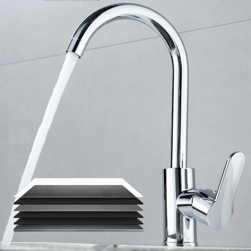 Chrome Stainless Steel Single Handle Kitchen Faucet Sink Faucet Hot And Cold Mixer Water Tap Deck Mounted Bathroom Faucet