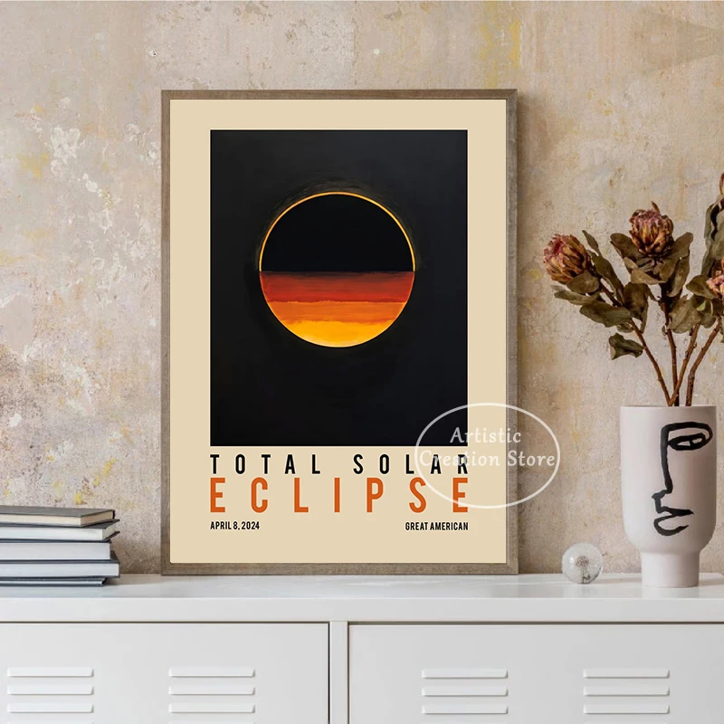 Total Eclipse Space Wall Art Poster Minimalist Sun and Moon Prints Canvas Painting Wall Living Room Nordic Home Decor Gifts