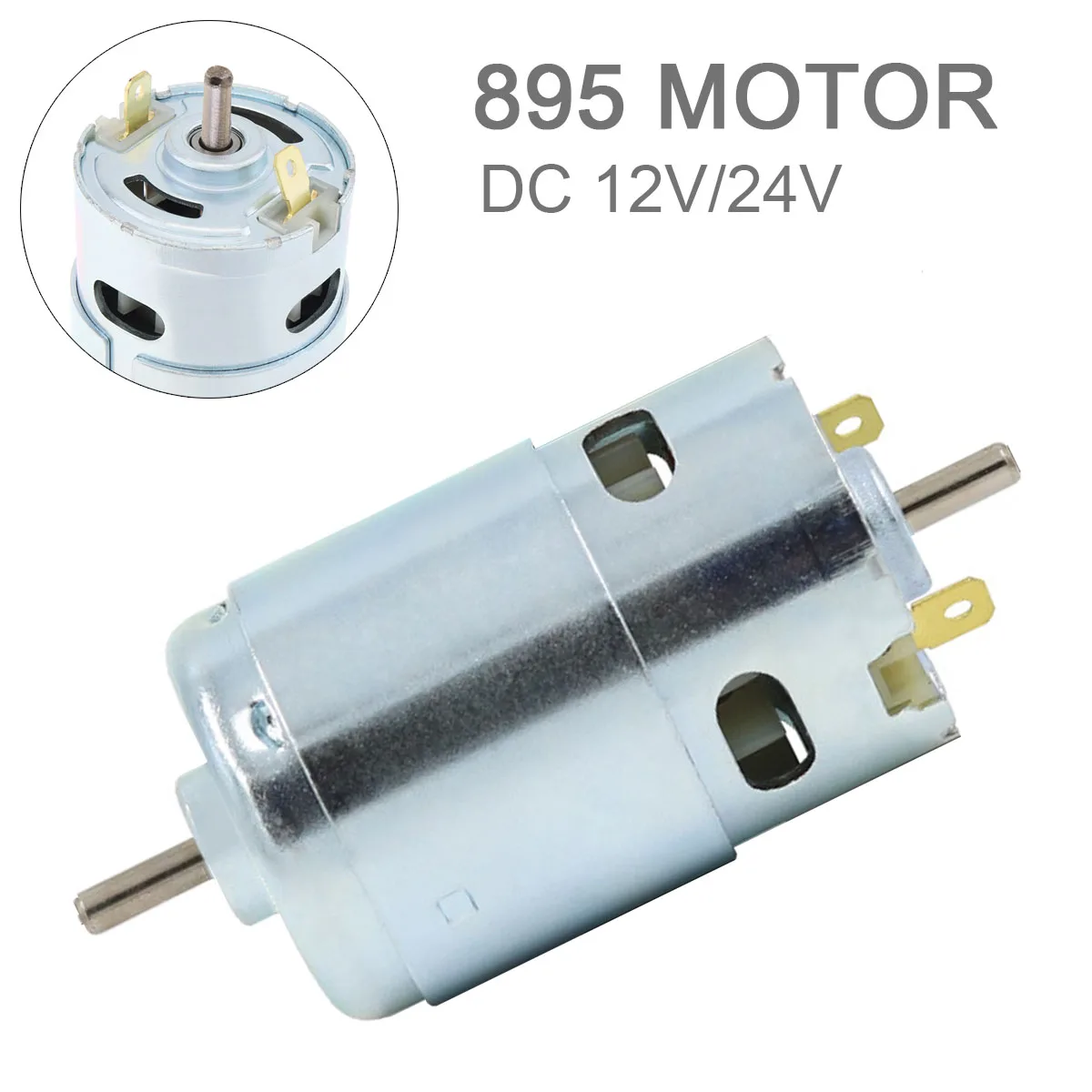 895 Dual Shaft Output DC Motor 12V/24V 10000RPM Double Ball Bearing High Torque Motor for Electric Tool DIY Small  Drill