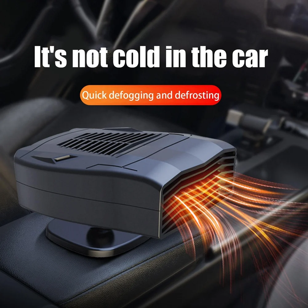BUONO-Riscaldatore per auto Vento caldo freddo Sbrinamento Neve Disappannatore 360 °   Adattatore con doppia porta USB a rotazione per batteria da 18 V