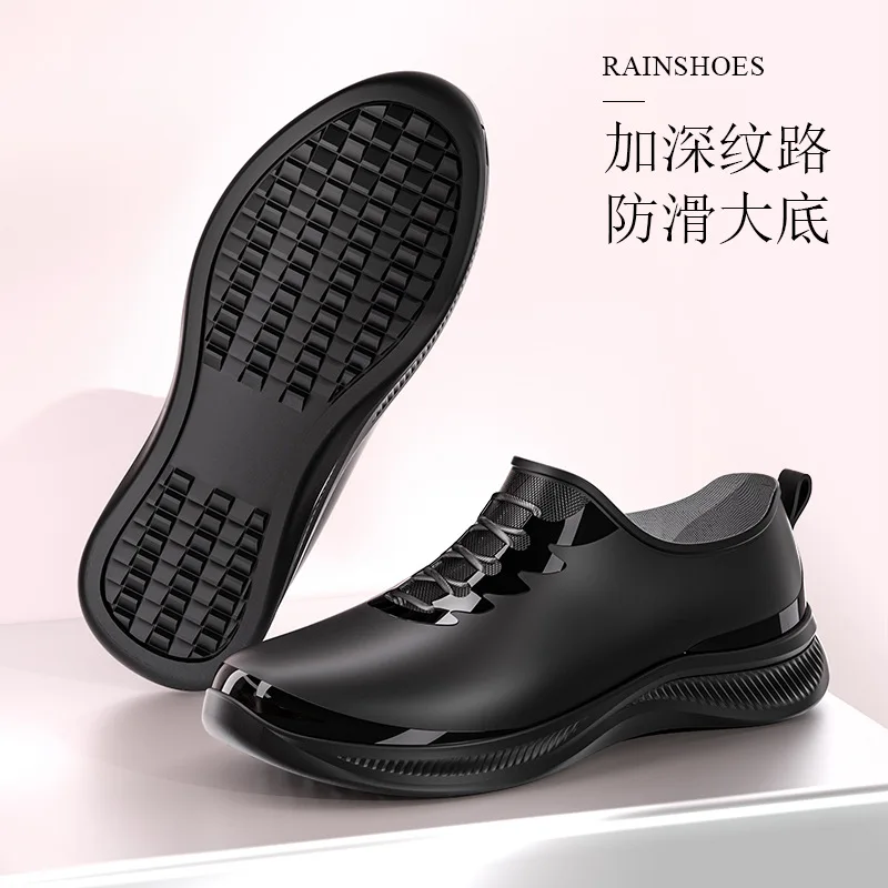 Women's Fashion Rain Boots Universal Short-tube Waterproof Shoes for Outer Wear Non-slip Comfortable Plus Velvet Warm Rain Boots