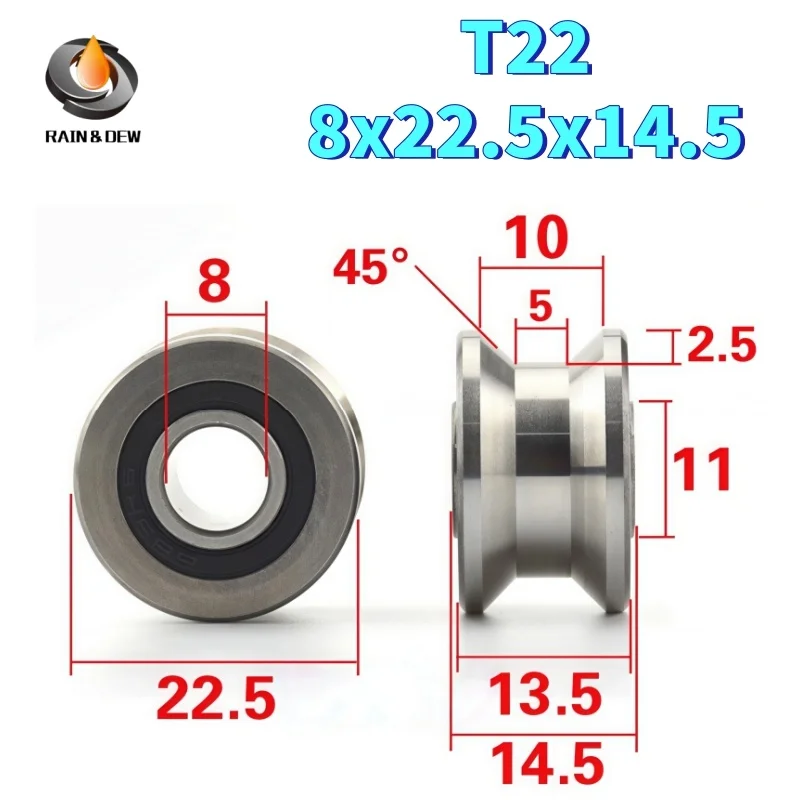 

1/2 шт. 8x22.5x14.5 мм T22-8225145 Запасной герметичный шарикоподшипник для генераторов, альтернаторов и промышленного оборудования