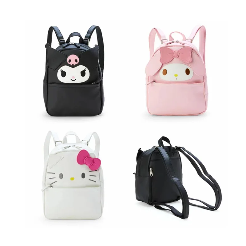 Caetoon Hello Kitty Women’s Backpack Girl Sanrio Fashion Series Aesthetic Bags Large Capacity Leather Waterproof Travel Backpack