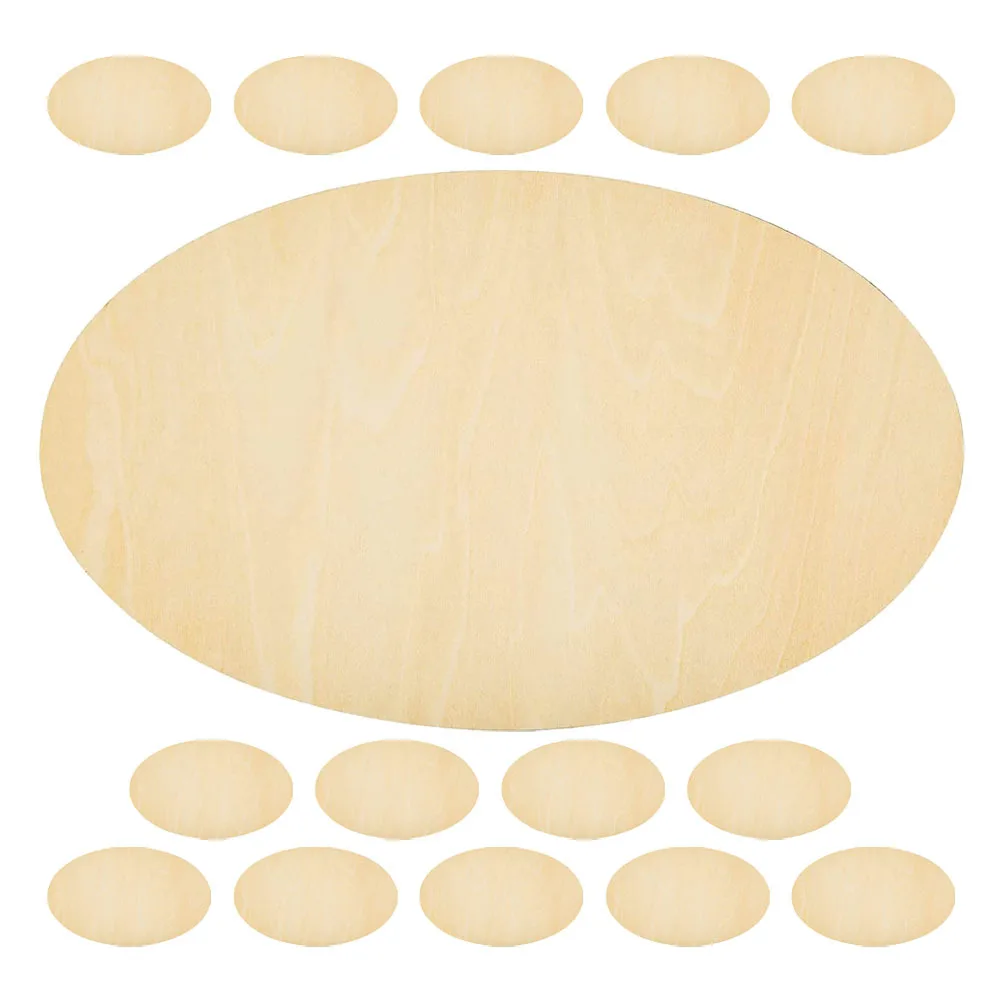 

15Pcs Oval Unfinished Wood Pieces Boxwood Craft Discs DIY Painting Staining Decoration Ornaments Home Decor Gifts