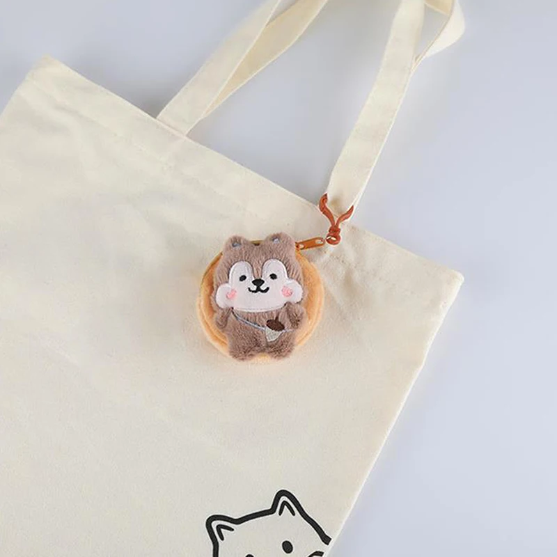 1pcs Lovely Squirrel Plush Purse Toy Cartoon Stuffed Dolls For Kids Girl Gift Coin Storage Purse Plush Wallet Hang Pendant