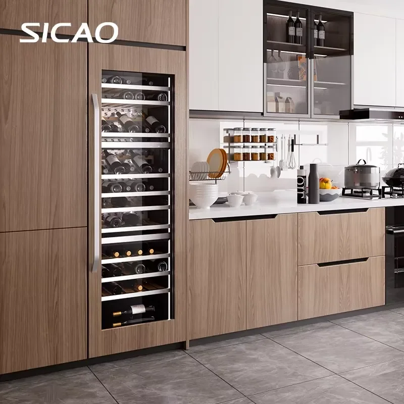 Wine Cooler Fridge Compressor Fan Cooling Wine Refrigerator Bar Cabinet Restaurant Integrated Chiller Home Kitchen Storage