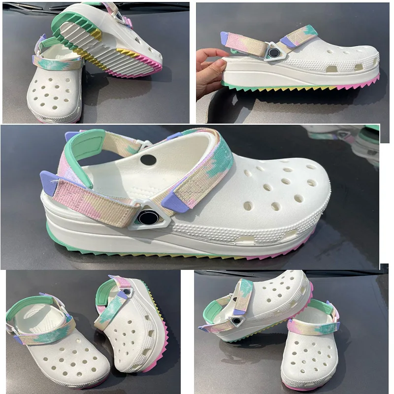 

Cool Walking Couple Thick Bottom Baotou Beach Shoes Classic Painted Height Raising Men And Women Outdoor Water Wading Slippers