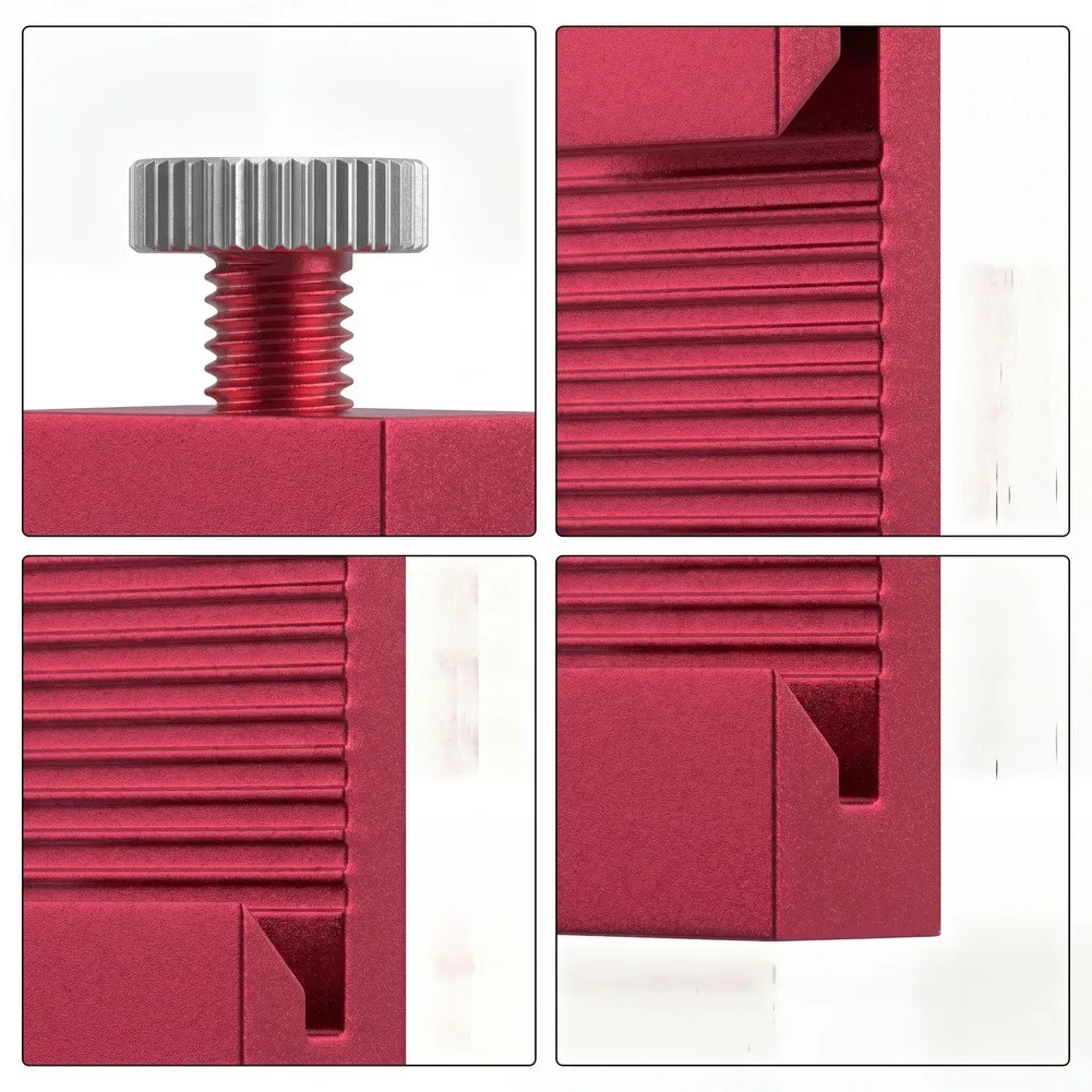 Aluminum Alloy Scribing Stop Block with Dual-Sided Metric Engraved Scale for Precision Woodworking Straight Edge Alignment