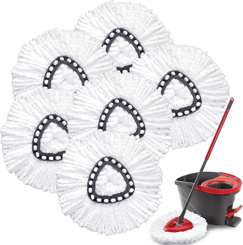 ​ ​ Reemplazo de almohadilla triangular para fregona, recambio de microfibra engrosada para fregonas giratorias, cabezal de limpieza de suelo altamente absorbente