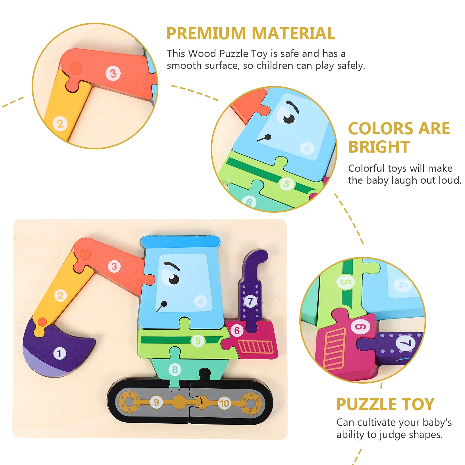 

Wooden Puzzle Preschool Puzzles Three-dimensional Kindergarten for Children Cartoon Toy