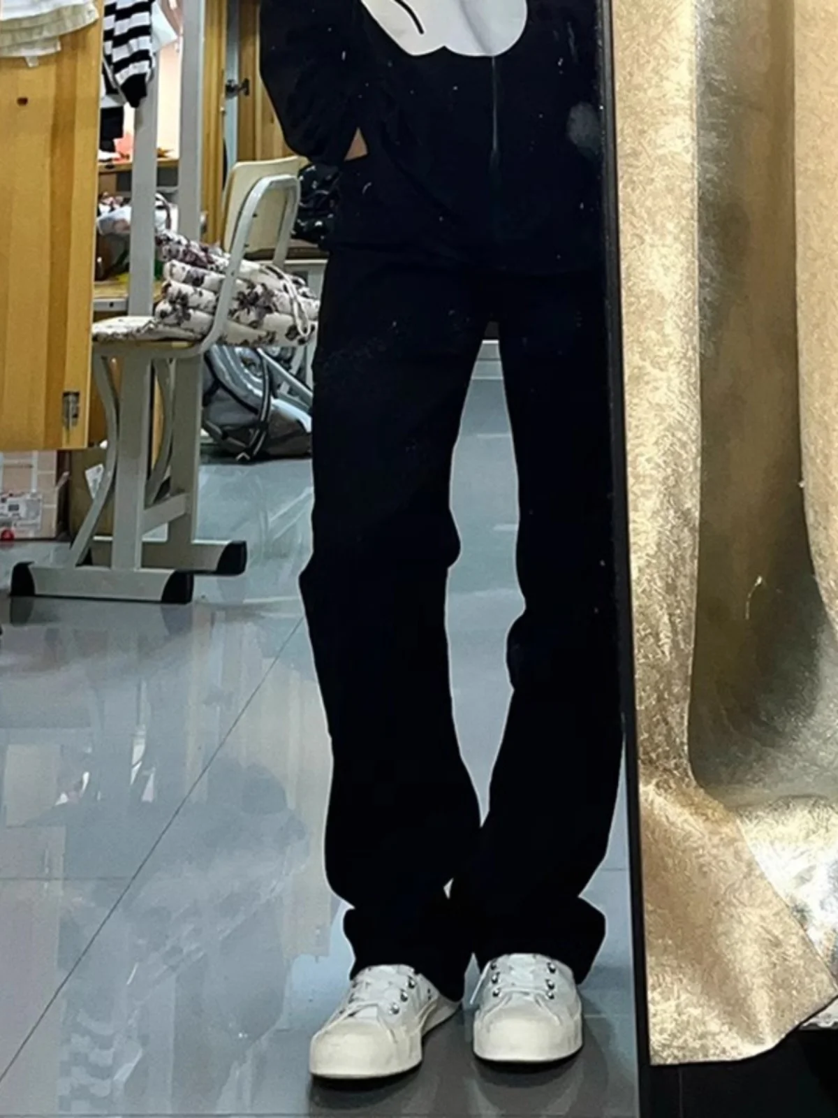 

Мужские джинсы American Vibe Fce Lined Bla Denim, узкие прямые брюки в стиле High Street, модные брендовые брюки Cleanfit, осень-зима