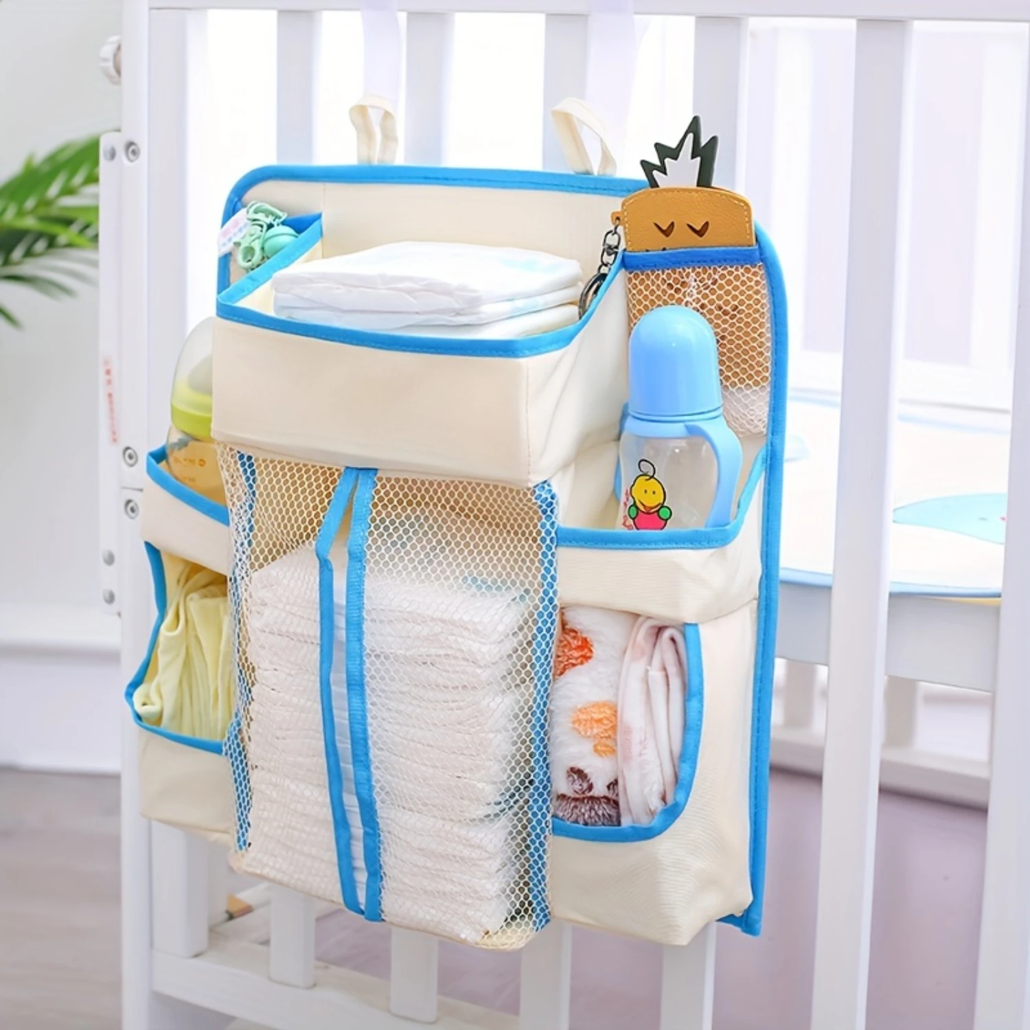 1Pc Hanging Diaper Caddy Organizer - Fabric Changing Station, Ideal for Ages 12-14, Perfect for Dresser