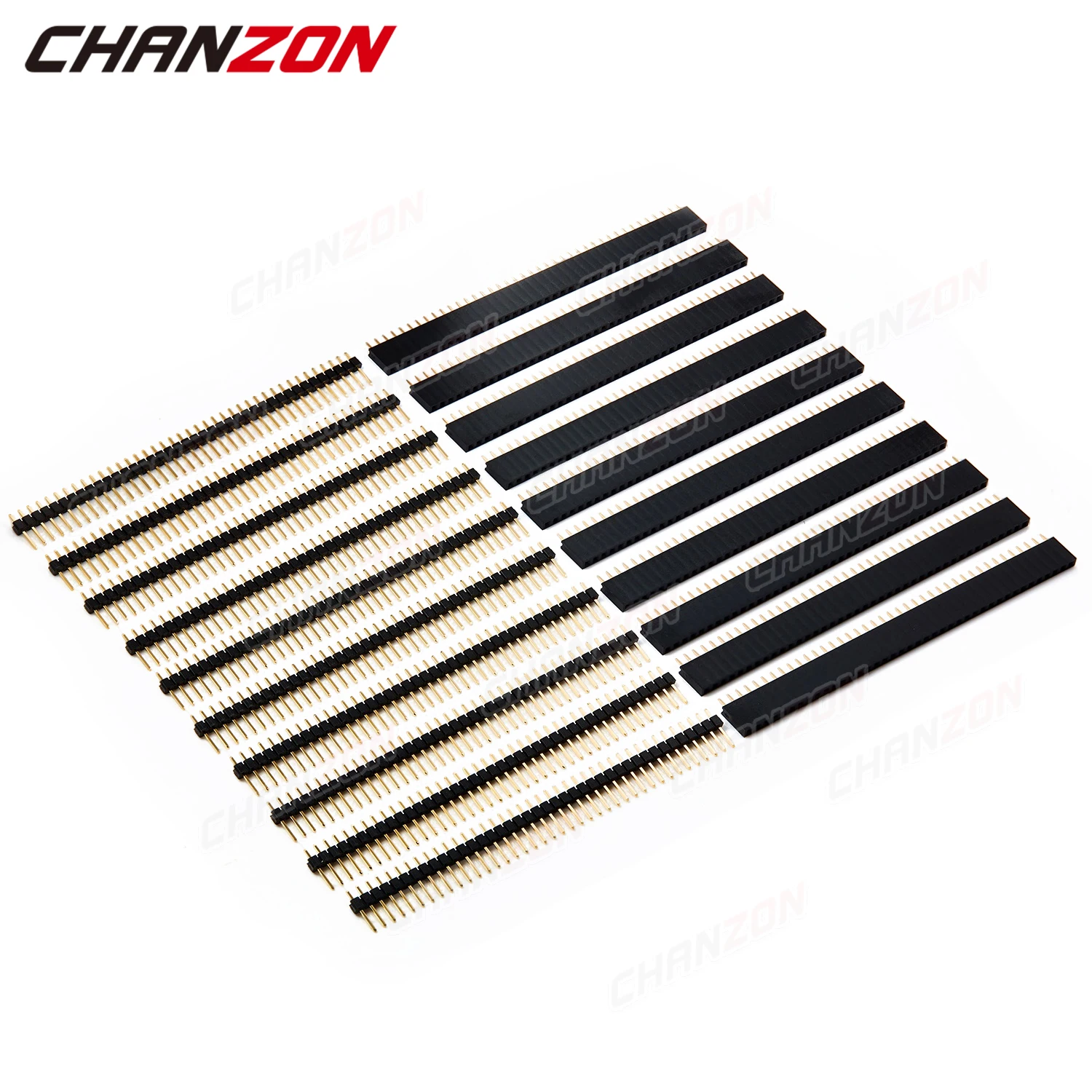 New Gold Plated 40 Pins Pin Header Male Female Single Row 2.54mm Breakable Extension Connector Strip for Arduino PCB Board