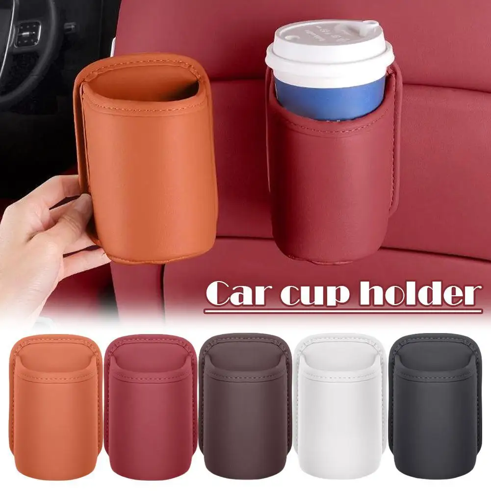 الجلود باب السيارة حامل الكأس الجلود السيارات شرب سيارة الرف العالمي تخزين مقعد المنظم حامل الكأس اكسسوارات السيارات V6E6