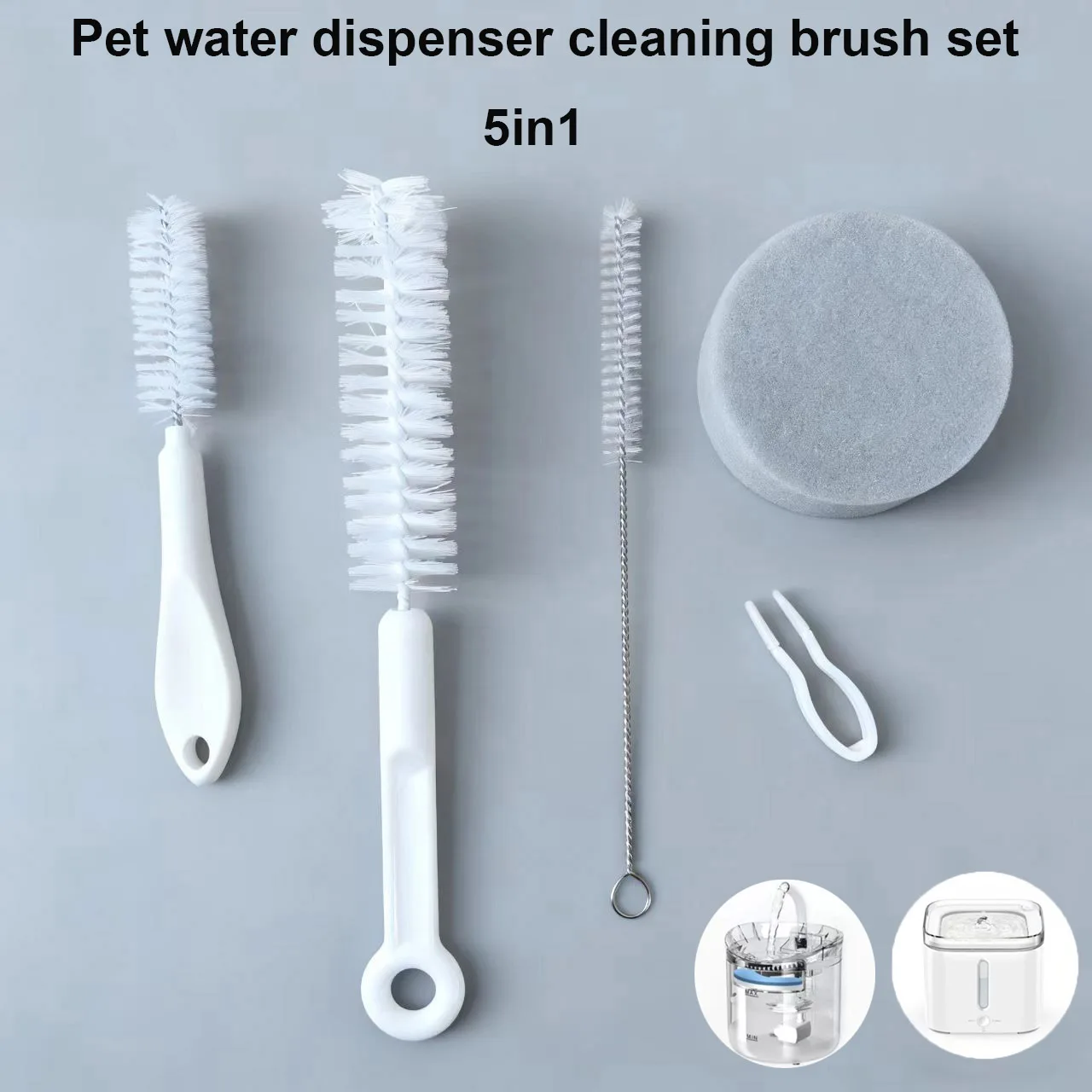 Accessoires de fontaine d'eau pour chat, ensemble de brosses de nettoyage pour distributeur d'eau pour animaux de compagnie, pompe, Tube, bouteille, tasse, bouilloire, buses, outils de nettoyage