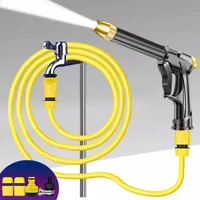 Pistola de agua de alta presión para el hogar, boquilla de lavado de coches negra, tubo de riego de agua de diamante, pistola de lavado de coches