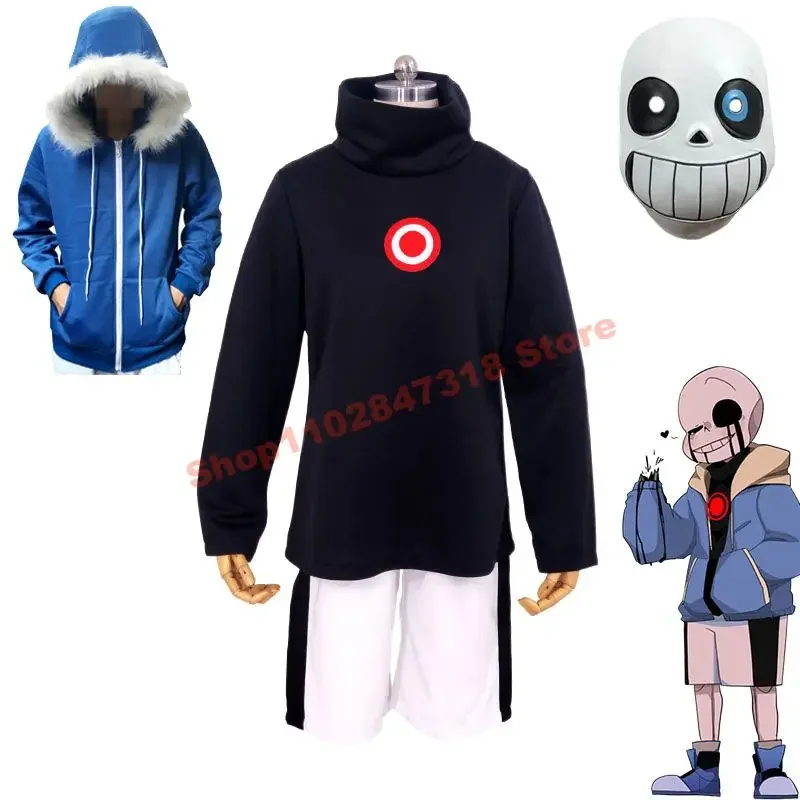 2023 Undertale Sans Cosplay Coat Hoodies And Mask Undertale Killer Snowdin Town Sans's Dressing Up Game Anime Clothing