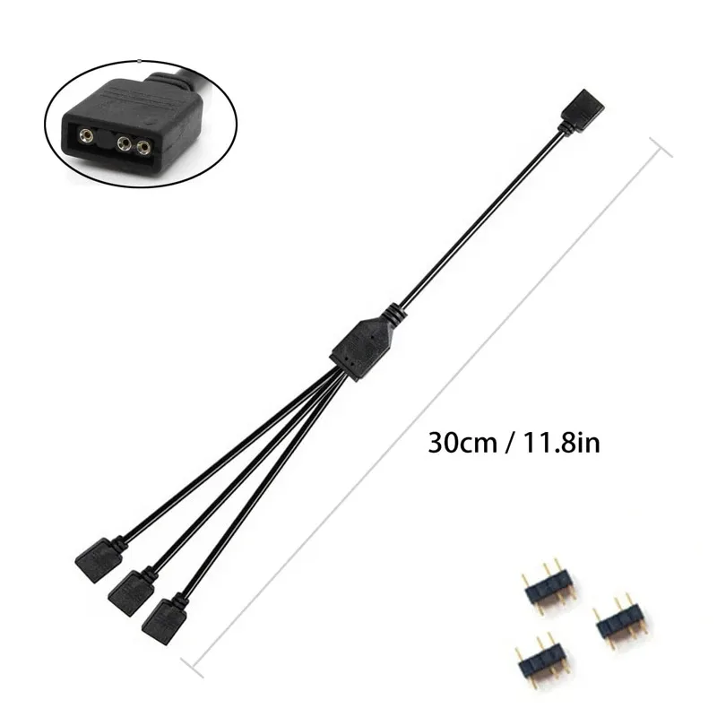 5V 3-Pin Addressable ARGB Female to Female Splitter Extension Cable for Extending PC Computer Fans image 3