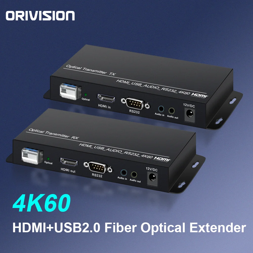 4K60 20 км HDMI KVM оптоволоконный преобразователь 4K60fps одномодовый LC SFP KVM HDMI оптоволоконный удлинитель