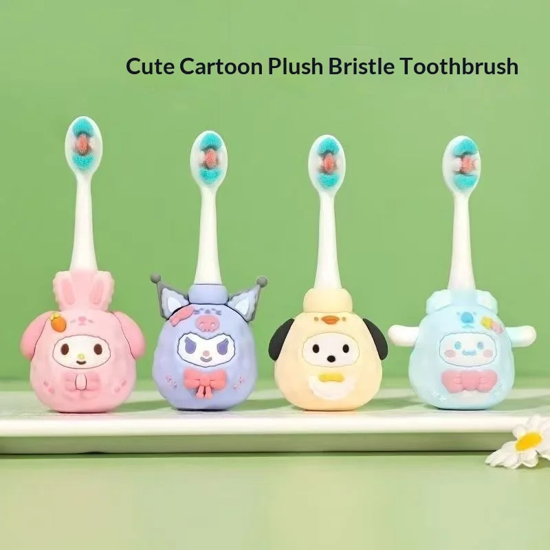

Young children from one to six years old cartoon stand short handle baby training ten thousand hair ultra-fine soft brush.
