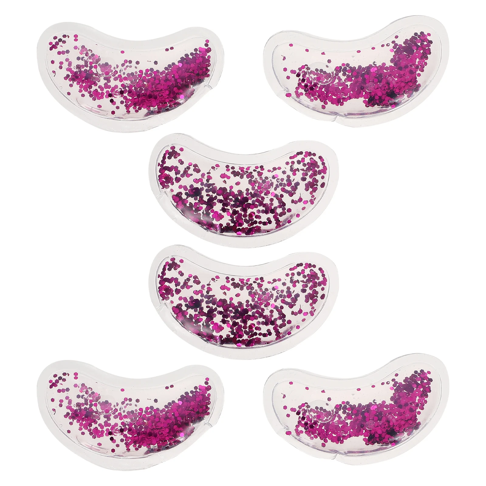 

6 шт. многоразовые охлаждающие гелевые подушечки для глаз, пакеты со льдом для ухода за глазами, снятие усталости, лечение темных кругов, горячие и холодные гелевые подушечки с блестками