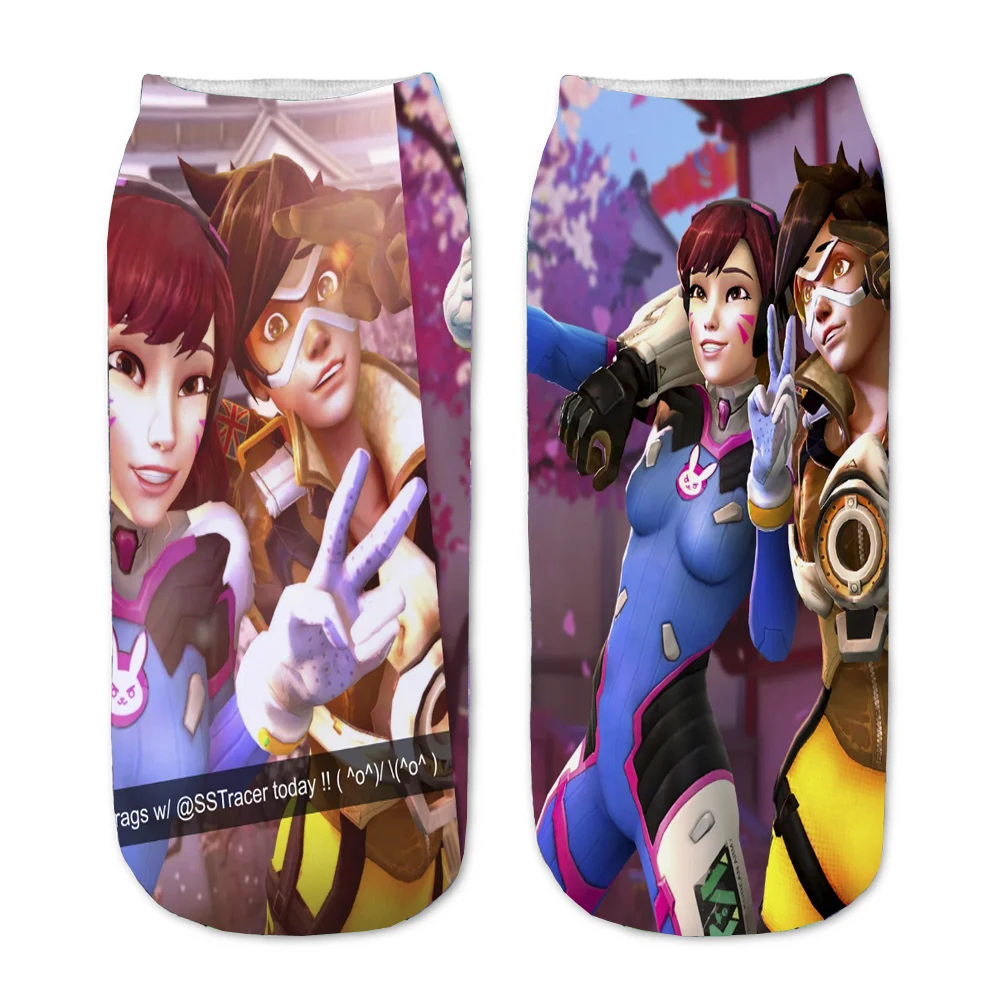 Tất Anime Trò Chơi Chữ OX 3D In Hình DVA Hoạt Hình Thẳng Tất Vớ Nam Ngắn Cho Nữ Sock Thiếu Niên Kawaii Đảng Mắt Cá Chân Dễ Thương Sock