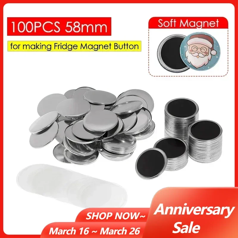 50/100Set 25/32/37/44/58mm Magnet Refrigerator Button DIY Making Materials for Button Maker Making Fridge Magnets Badges Set