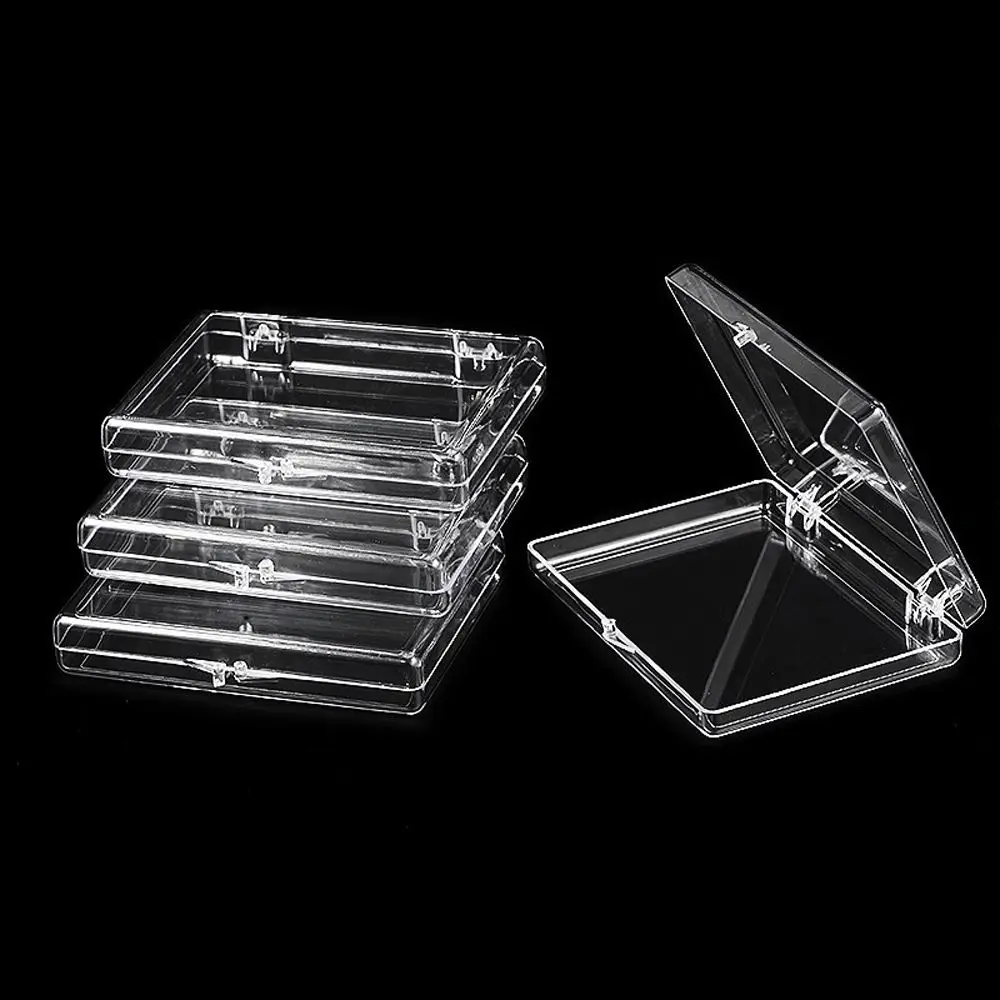 Storage Box Gift Box Clamshell Nail Tips Display Container False Nail Organizer Transparent Square Flip Box Nail Storage Box