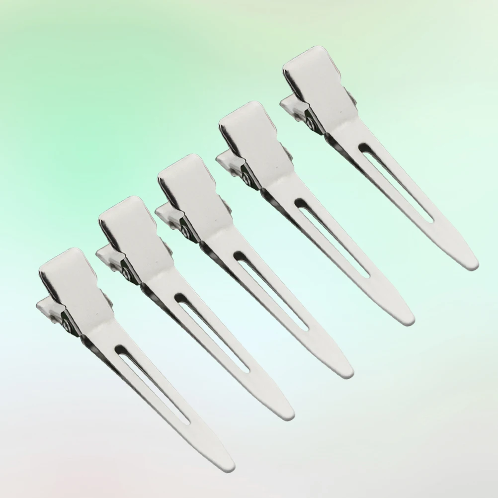 

20Pcs Hair Accessories Metal Hair Clamps Smooth Glide for Curl Styling Silver Single Prong Clips for Home Professional Use 5.5cm