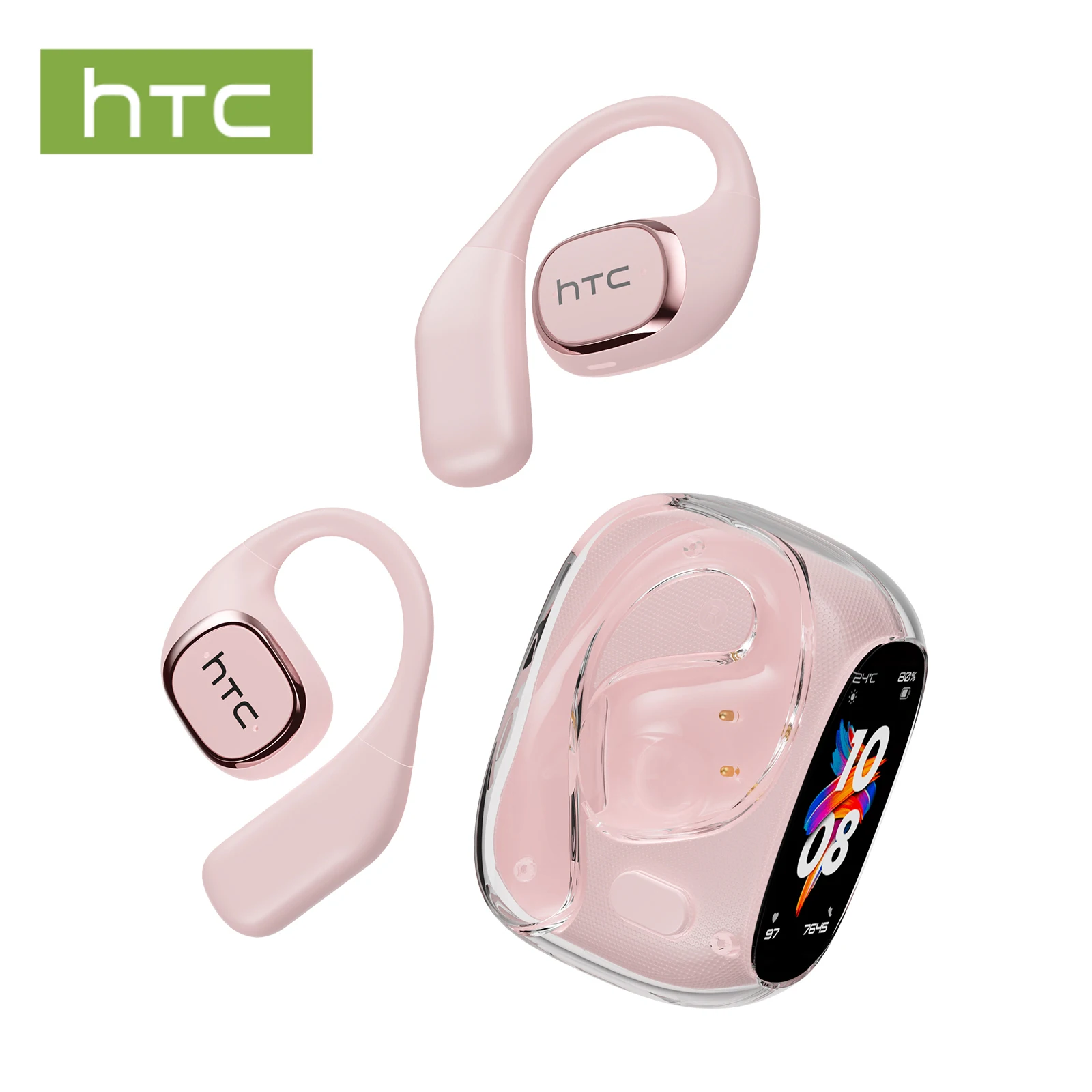Übersetzer HTC NE11 Bluetooth 6.0 OWS Drahtlose Kopfhörer Übersetzungskopfhörer Vollfarb-Touchscreen Ultraleange Akkulaufzeit 5