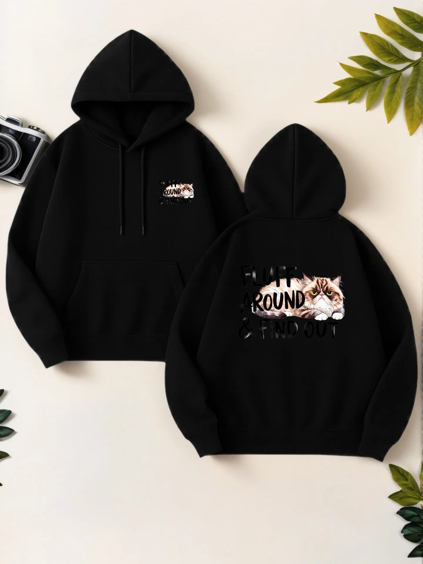 

Graphic Hoodie Women, Cute Cat Print, Casual Aesthetic, Soft Fabric, Casual Everyday Wear, For Teens