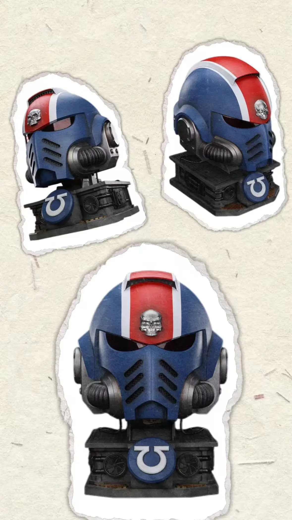 

Фигурка JOYTOY 40K 1/1: Шлем лейтенанта Титуса из Ультрамаринов MKX и подставка для демонстрации, носимый шлем