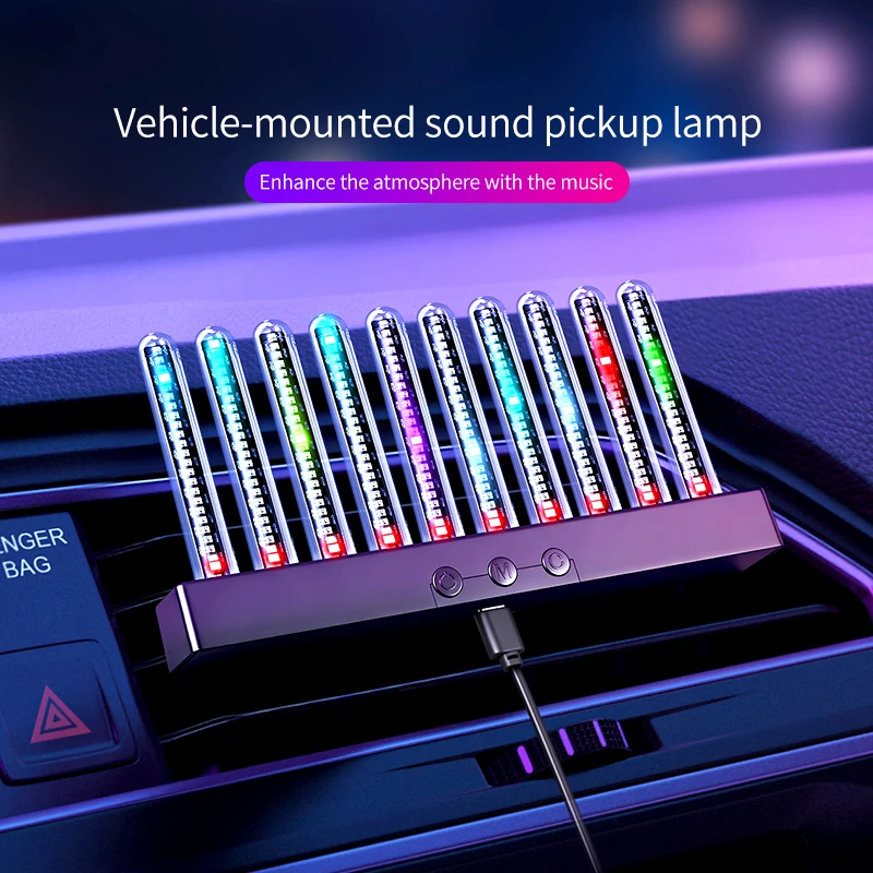 Car mounted LED ambient lights, color display screens, music rhythm decorative lights minimalist automotive supplies dynamic RGB