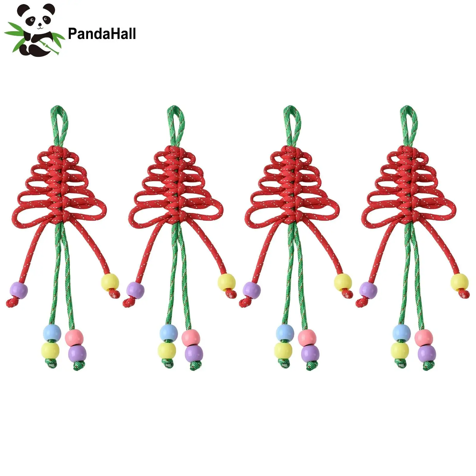PandaHall 4 Stück Weihnachtsbaumschmuck, Polyester/Spandex Quastenkordel 205x74mm für DIY Schmuckherstellung & Feiertagsbasteleien – Detail 1