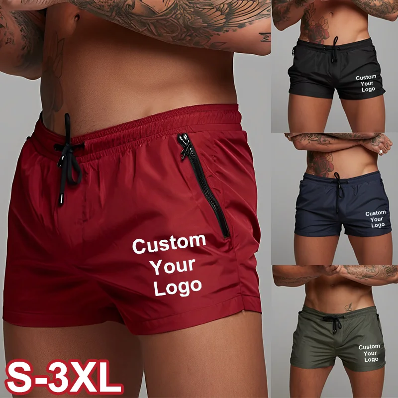 

Quick Dry Swimming Shorts for Men Custom Your Logo Swimwear Man Swimsuit Swim Trunks Bathing Beach Wear Surf Boxer Briefs