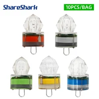 ShareShark - Luces LED de Pesca Submarina, 10 Unidades por Bolsa, Resistentes al Agua, con Forma de Tubo de Diamante, Coloridas, para Pesca Nocturna