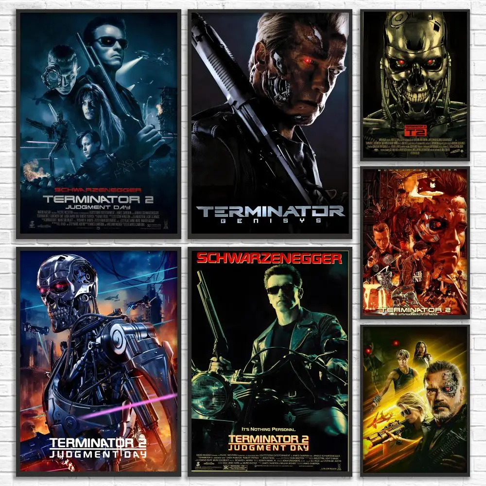 Classic Sci-Fi film T-The Terminator Poster Versatile HD Waterproof Wall Art Self-Adhesive Decor for Any Space Ideal Gift