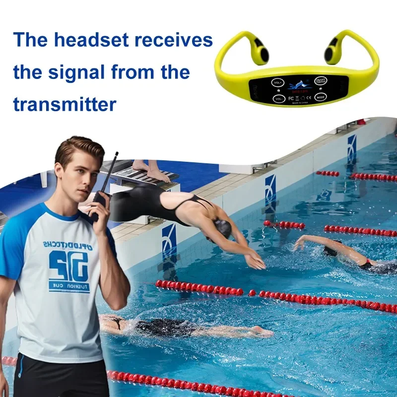H907 Swimming Receiver IPX8 Waterproof Bone Conduction Headset Underwater Training Earphone For Swim Team