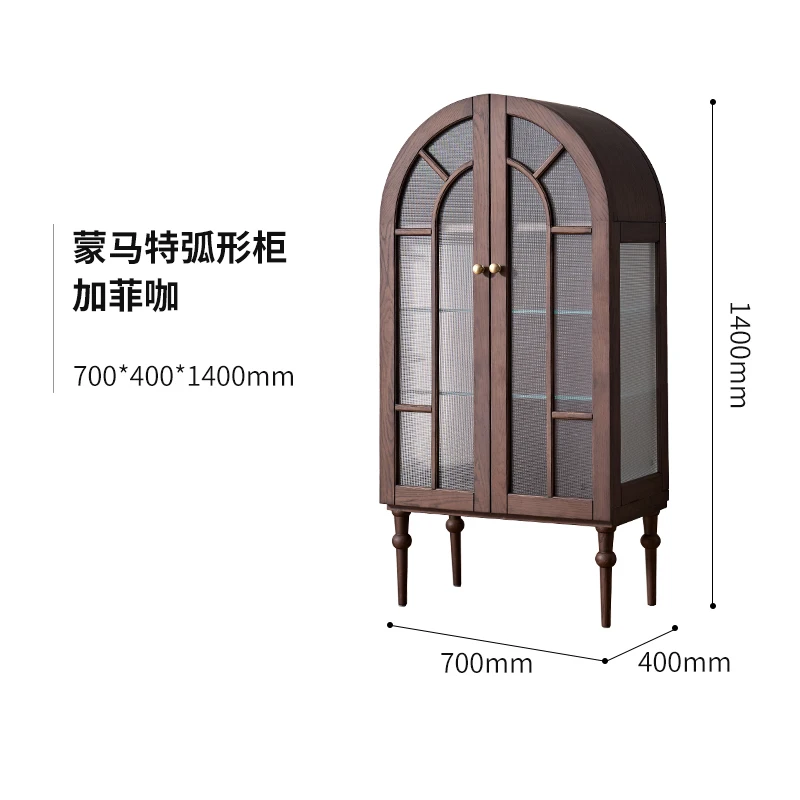 

HLZ retro solid wood dining side cabinet display medieval glass side cabinet