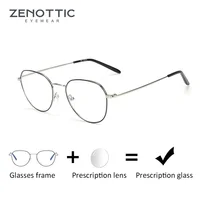 ZENOTTIC, gafas graduadas redondas progresivas a la moda, gafas para miopía de Metal de alta calidad, gafas ópticas ovaladas para Unsiex
