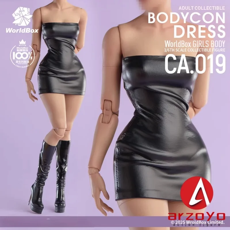 

Worldbox CA019 1/6, женская облегающая юбка без бретелек, комплект ботинок на высоком каблуке, закрывающая модель, подходит для 12 дюймов, AT201 AT210 AT203, экшн-фигурка