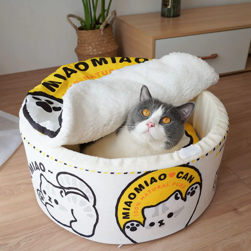 New Design Hot Sales Short Plush Warm Modern Luxury Cave House Pet Bed House Cat Bed