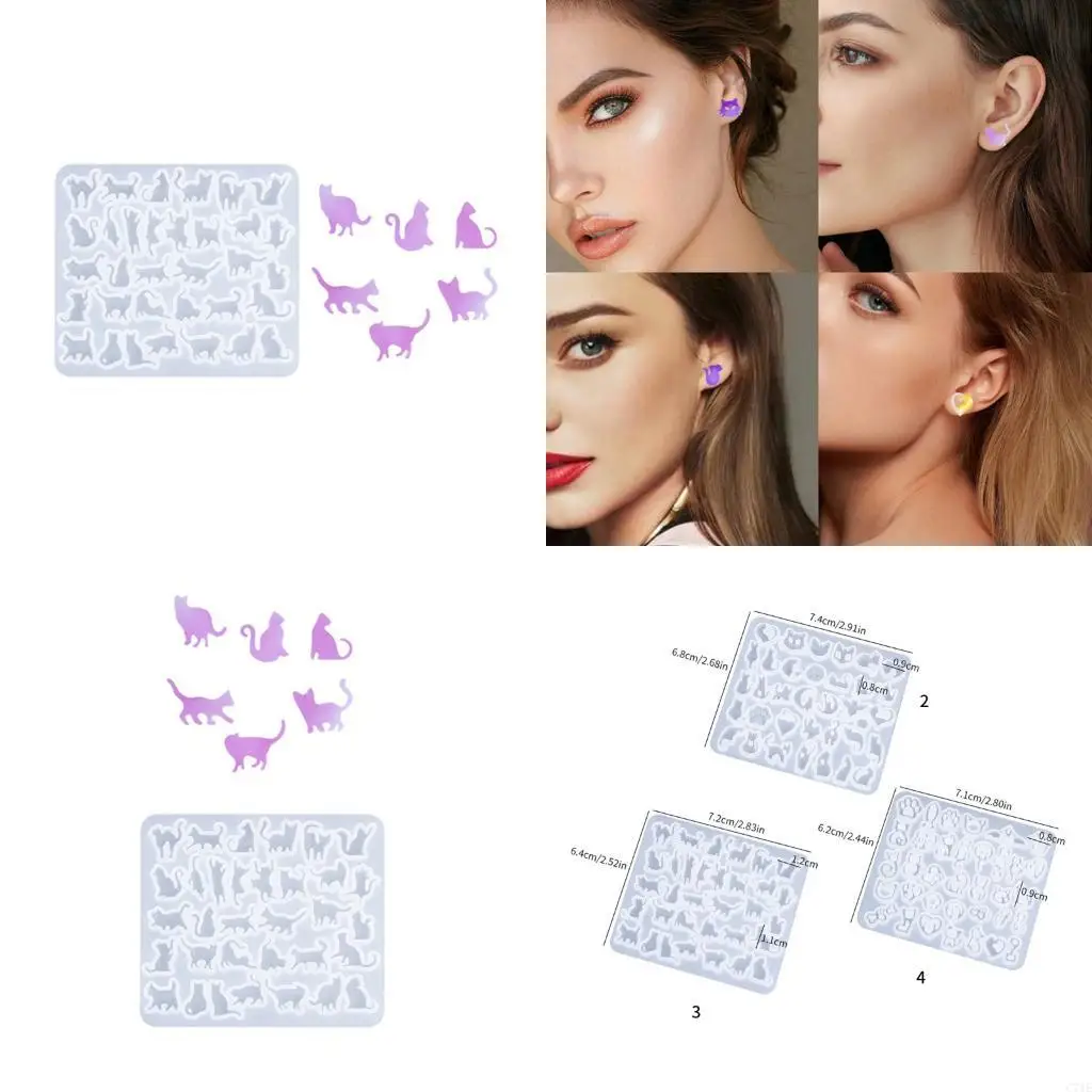 

Изучите креативный дизайн сережек с силиконовой формой для кошек, портативное украшение для рукодельных ювелирных проектов,