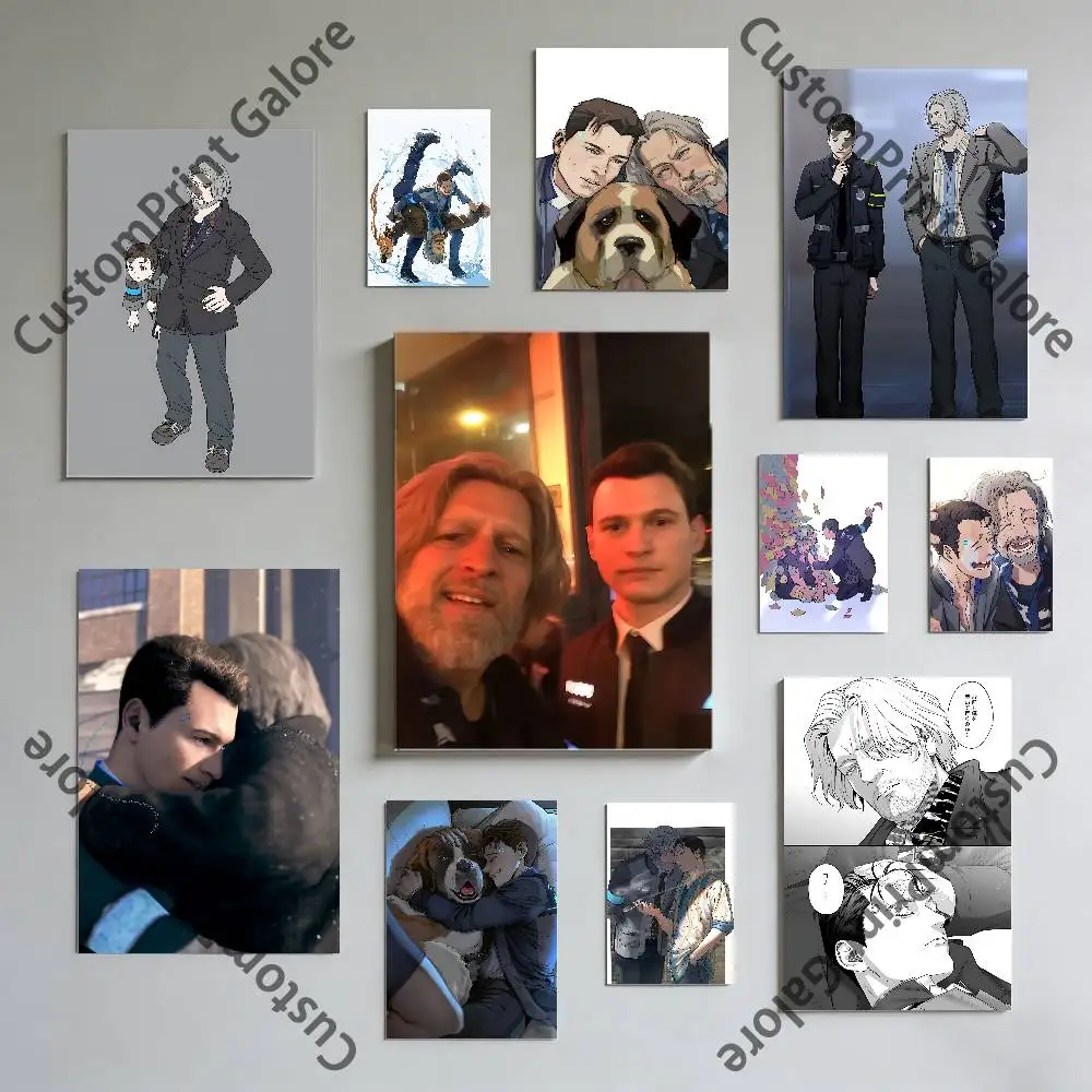 Hankcon Hank Connor D-Detroit Vintage Retro Poster Sticker Classic Art Painting for Home Bedroom Cafe Office Wall Decor