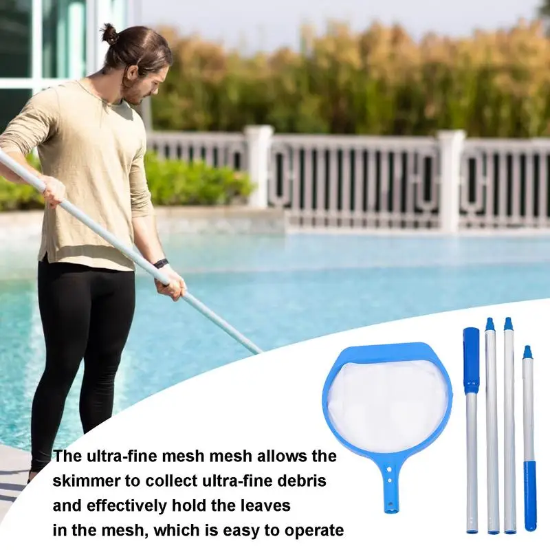 

Pool Skimmer Telescopic Pond Bathtub Pool Cleaning Nets Swimming Pool Skimmer Net Rubbish Cleaning Rake for Swimming Pools