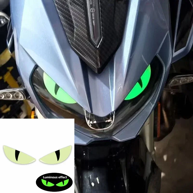 Luminous 3D Decoration Stickers Devil Eyes Scooter Motorcycle Headlight Body Trim Universal For Honda Yamaha Suzuki Vespa