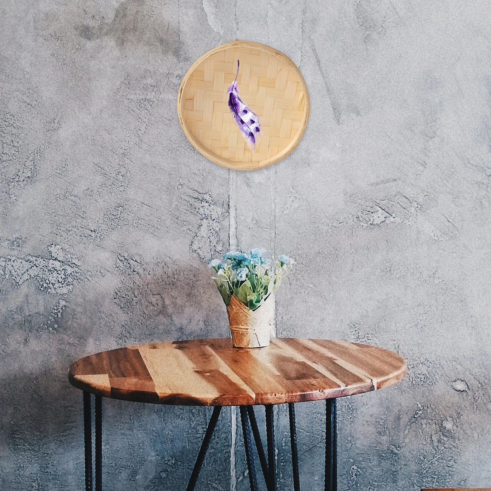 

3Pcs Handcrafted Bamboo Sieve Ornament for Decorative Use in DIY Painting and Decoration Decorative Dustpans