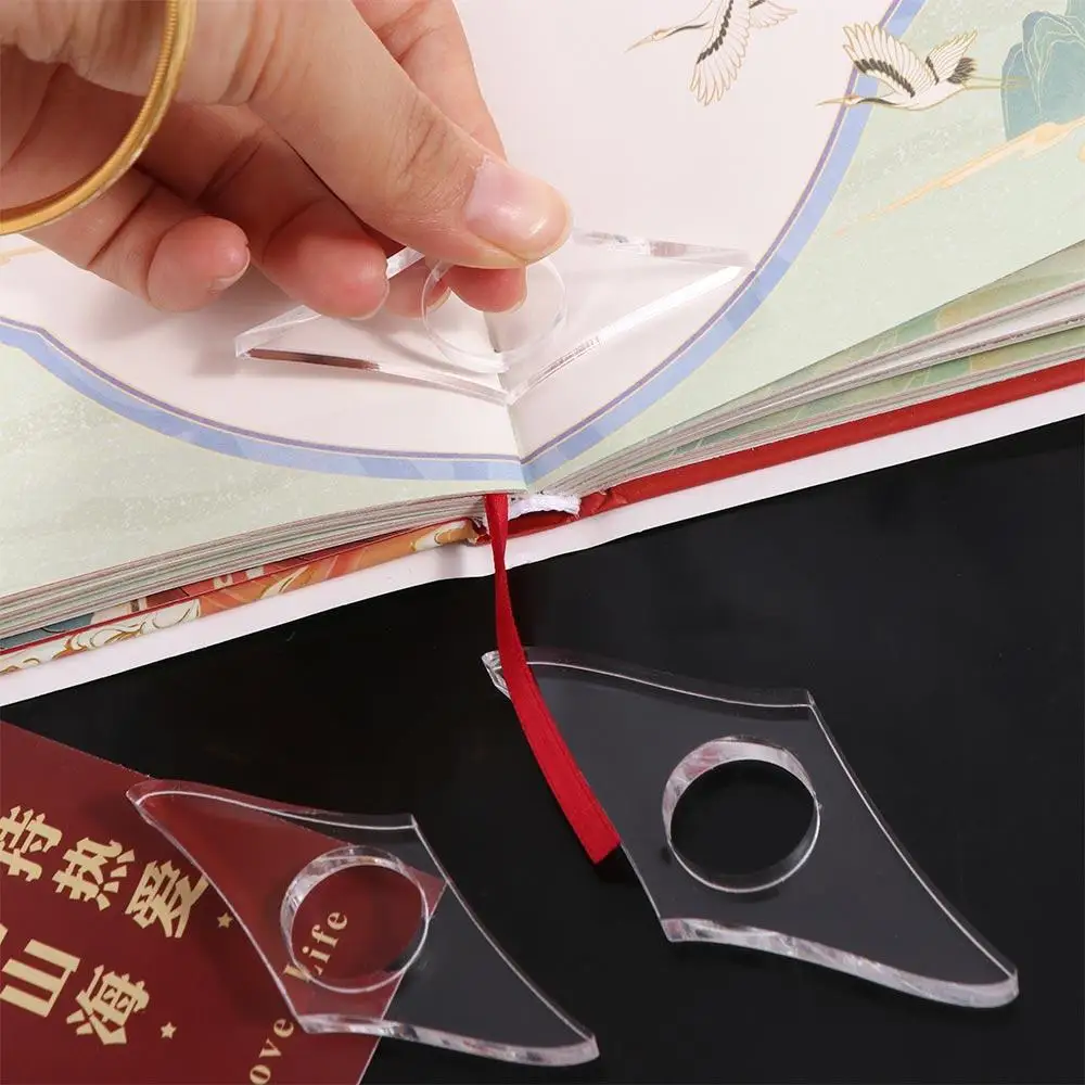 Acrylic Thumb Book Support Spreader Multi-function Thumb Book Brace Smooth Bookmark Book Page Holders Adults Kids